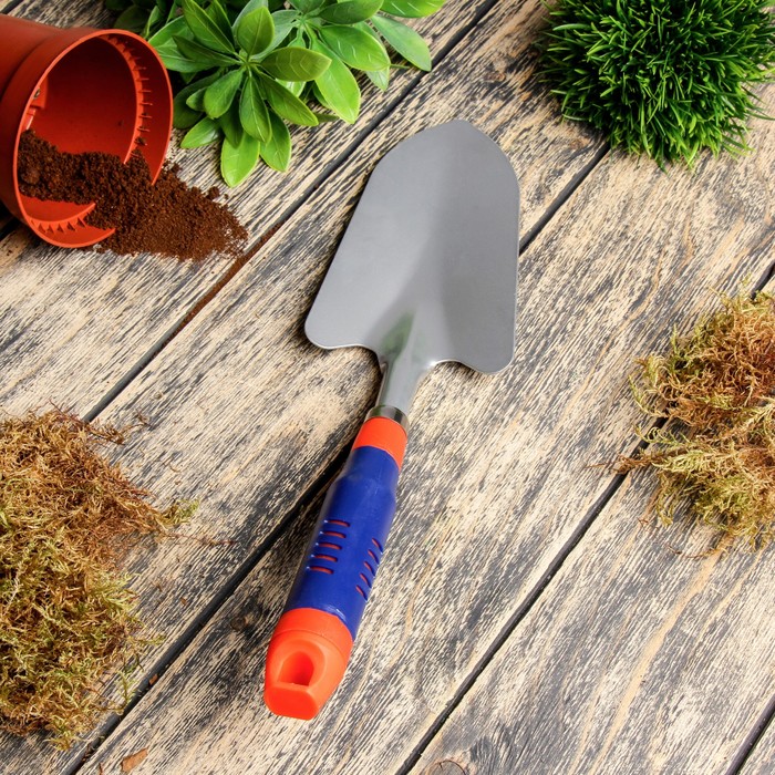 Совок посадочный, длина 36 см, ширина 11 см, пластиковая ручка