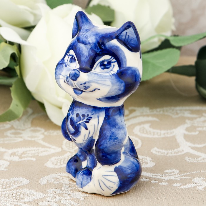 Сувенир «Лисица», гжель, кобальт