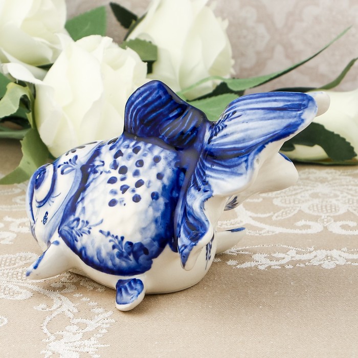 Сувенир «Вуалехвостка», гжель, кобальт