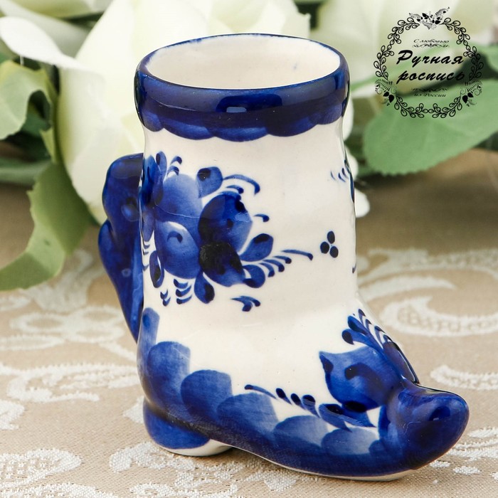 Сувенир «Сапоги - скороходы», гжель, кобальт