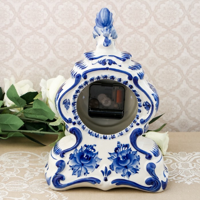 Часы «Птица», гжель, кобальт