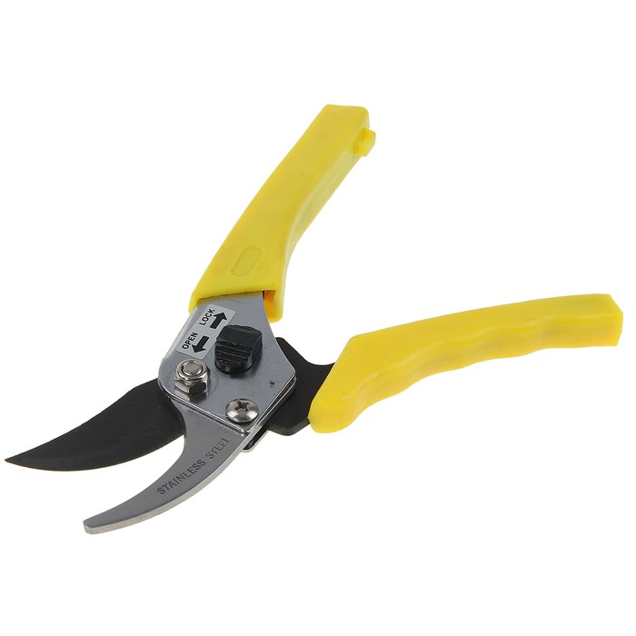 Секатор плоскостной, 8" (20 см), нержавеющие лезвия с тефлоновым покрытием, пластиковые ручки