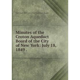 

Книга Minutes of the Croton Aqueduct Board of the City of New York: July 18, 1849