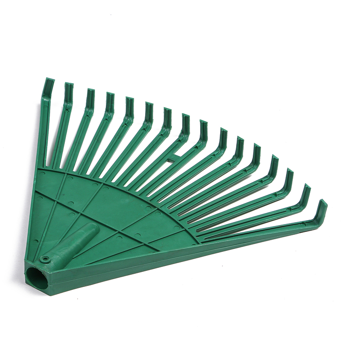 Грабли веерные, 16 зубцов, пластик, тулейка 24 мм, без черенка