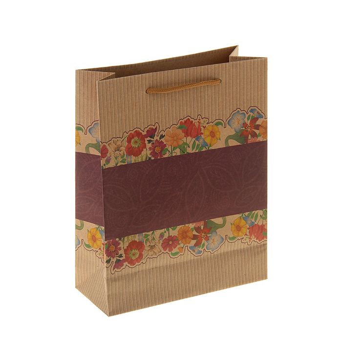 Пакет крафт "Полянка", 11 х 5,5 х 14 см