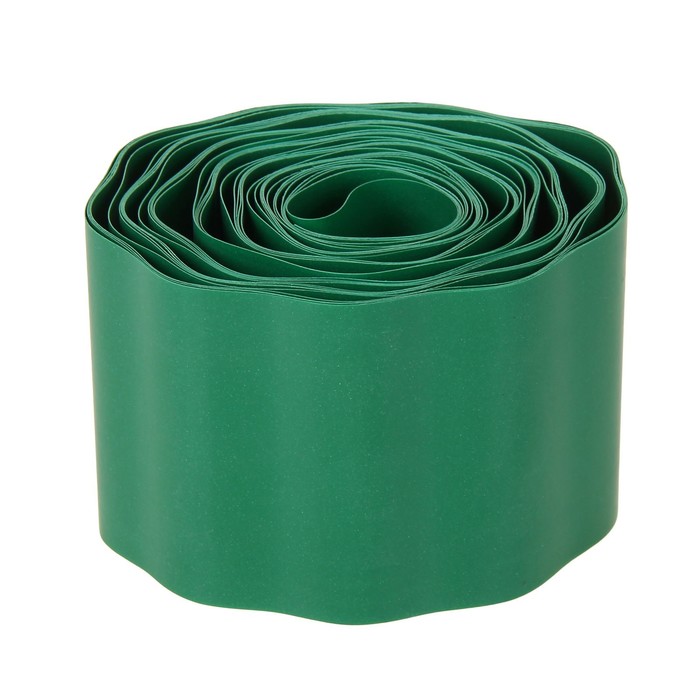 Лента бордюрная, 0.1 х 6 м, гофра, зелёная