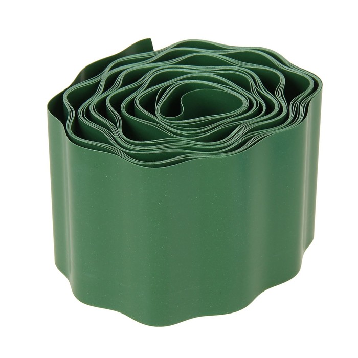 Лента бордюрная, 0.1 х 9 м, гофра, зелёная