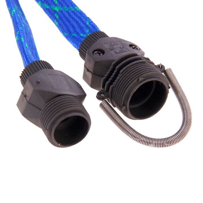 Шланг резиновый, d=12 мм (1/2"), L=15 м, текстильная оплётка, распылитель, цвет МИКС