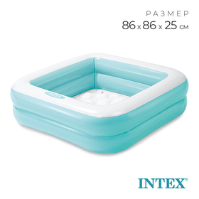 Бассейн надувной «Малыш» 57100NP INTEX, 86 х 86 х 25 см, 1-3 года, цвет микс Ош