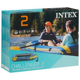 

Лодка Challenger 2, 2 местная, 236 х 114 х 41 см, вёсла, насос, до 200 кг, 68367NP INTEX