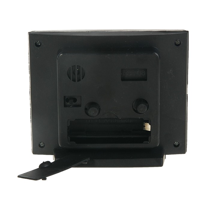 Будильник прямоуг. бел циферблат,стрелки светятся черный 9*10см, микс