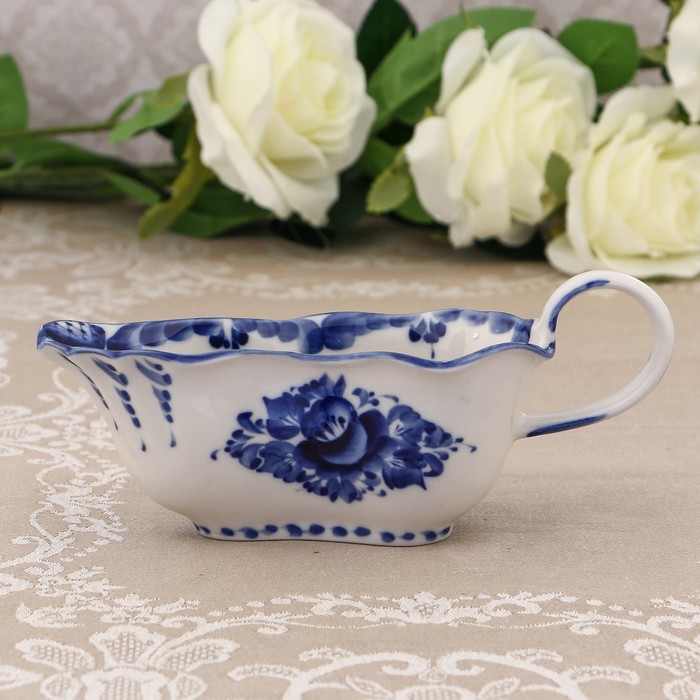 Соусник «Романтика», H=8,5 см, 0,2 л, гжель