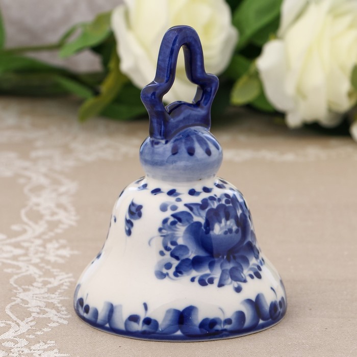 Колокольчик «Выпускник», H=14 см, гжель