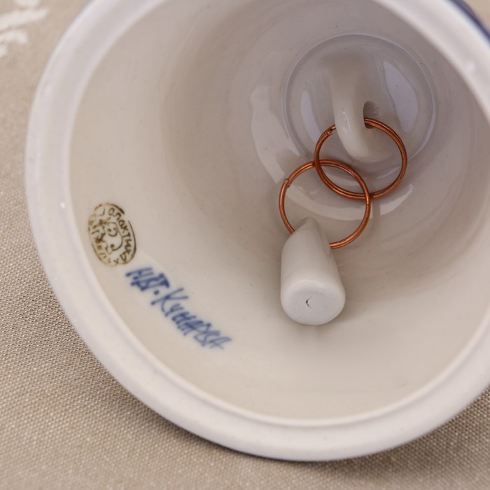 Колокольчик «Выпускник», H=14 см, гжель