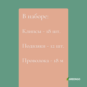 Набор для крепления растений: проволока - 18 м, прищепки - 18 шт., подвязки 24 см - 12 шт. от Сима-ленд