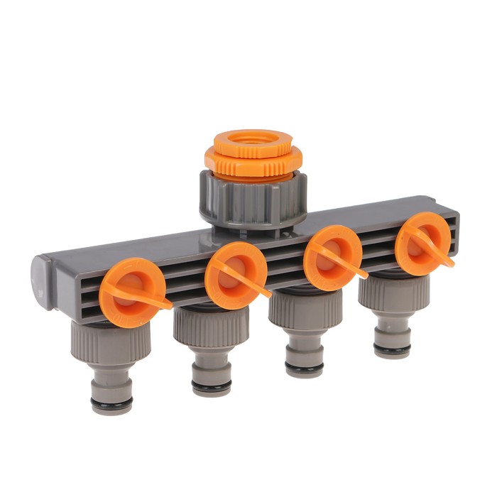 Распределитель 4-канальный, 3/4" (19 мм), внутренняя резьба, пластик
