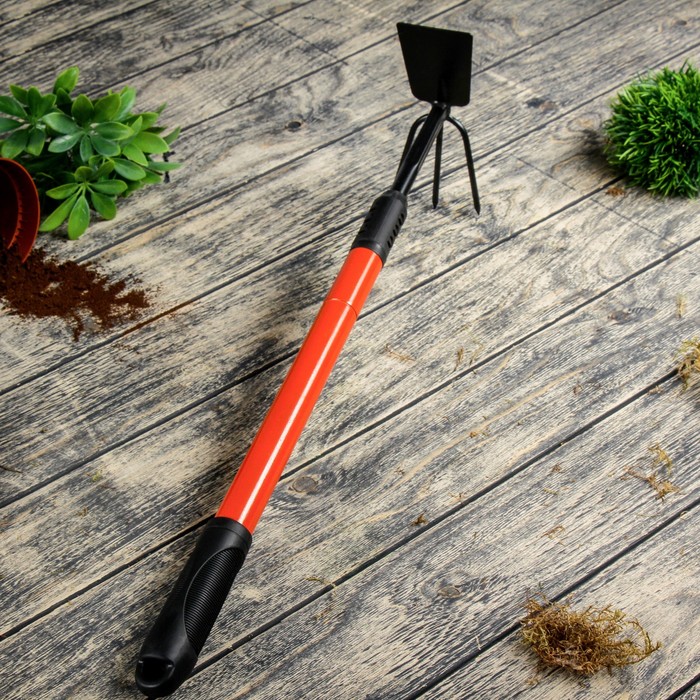 Мотыжка комбинированная, телескопическая, длина 70-100 см, прорезиненная ручка