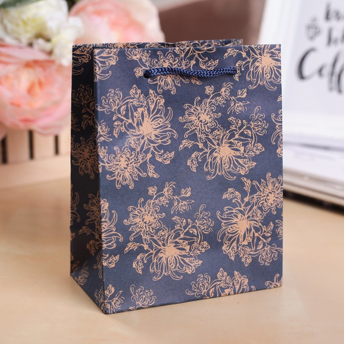 Пакет крафт "Вечерний цвет", 11 х 6,5 х 14 см