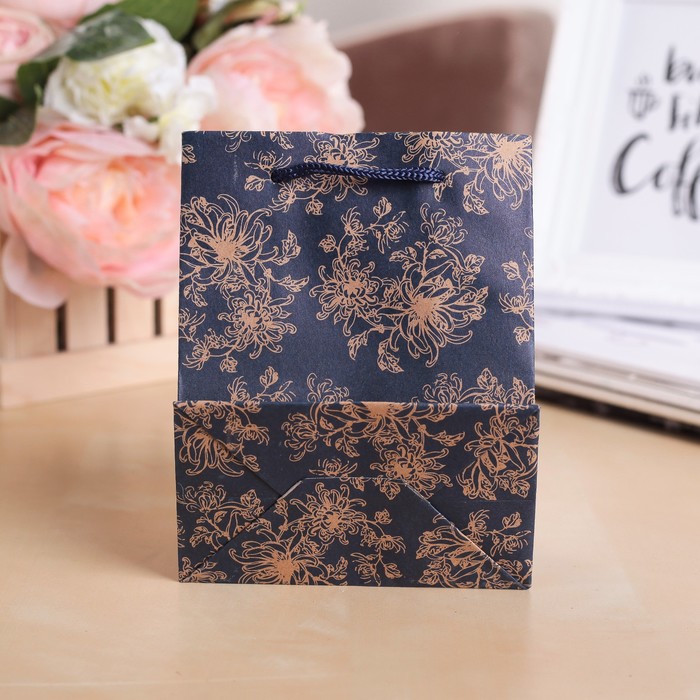 Пакет крафт "Вечерний цвет", 11 х 6,5 х 14 см