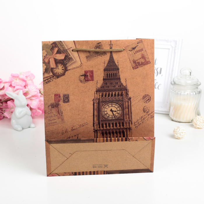 Пакет крафт "Биг Бэн", 19 х 8 х 25 см