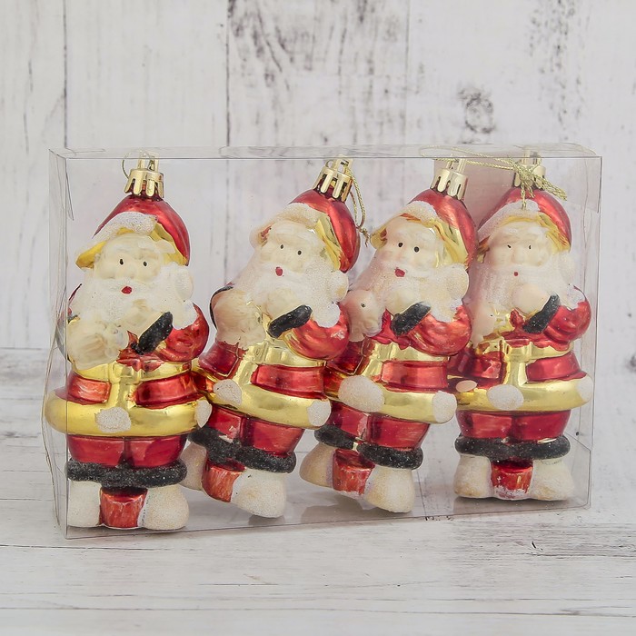 Ёлочные игрушки "Дед Мороз" (набор 4 шт.)