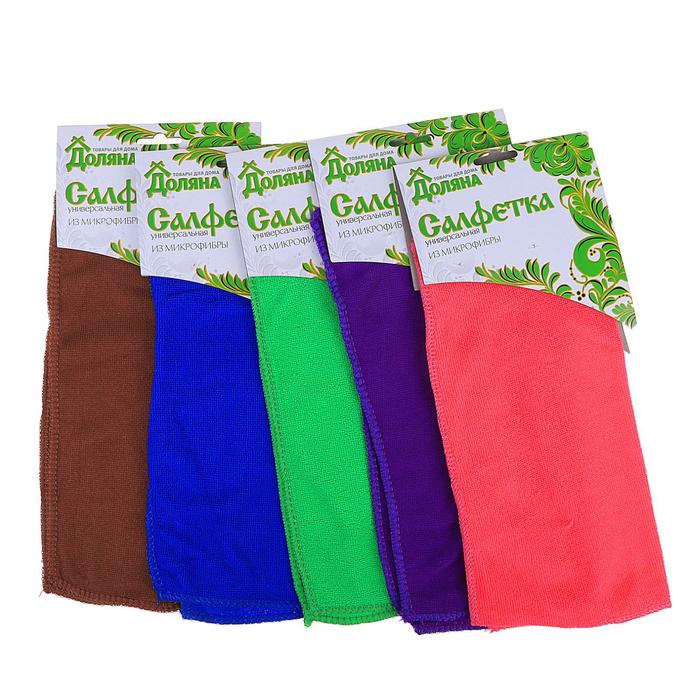 Салфетка для стекол и зеркал 30х30 см, цвета МИКС