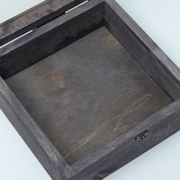 

Подарочный ящик 25×25×11 см деревянный, крышка оргстекло 3 мм, эбен