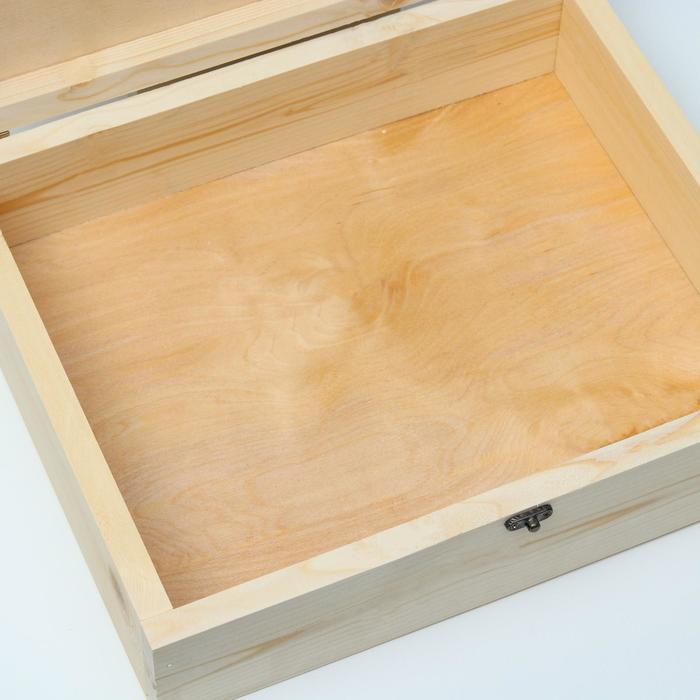 фото Подарочный ящик 35×29×11 см деревянный, крышка фанера 4 мм, фурнитура дарим красиво