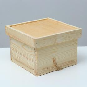 

Кашпо подарочное 19×19×14 см деревянное, с крышкой