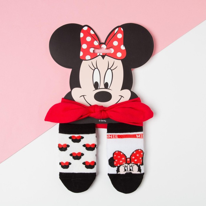 фото Набор "minnie", минни маус, повязка, носки 2 пары р.8-10 см disney