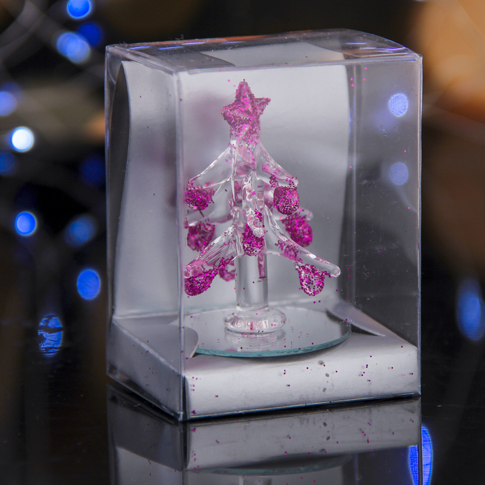 Фигурка новогодняя "Ёлочка" (блестящие шары-капли, микс)