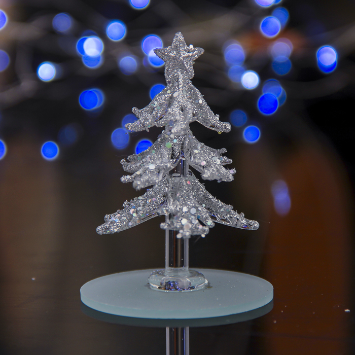 Фигурка новогодняя "Ёлочка" (блёстка, пушистая, микс)