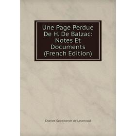 

Книга Une Page Perdue De H. De Balzac: Notes Et Documents (French Edition)