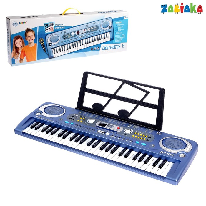 Синтезатор «Музыкальный взрыв», 54 клавиши с цифровым дисплеем, работает от сети и от батареек