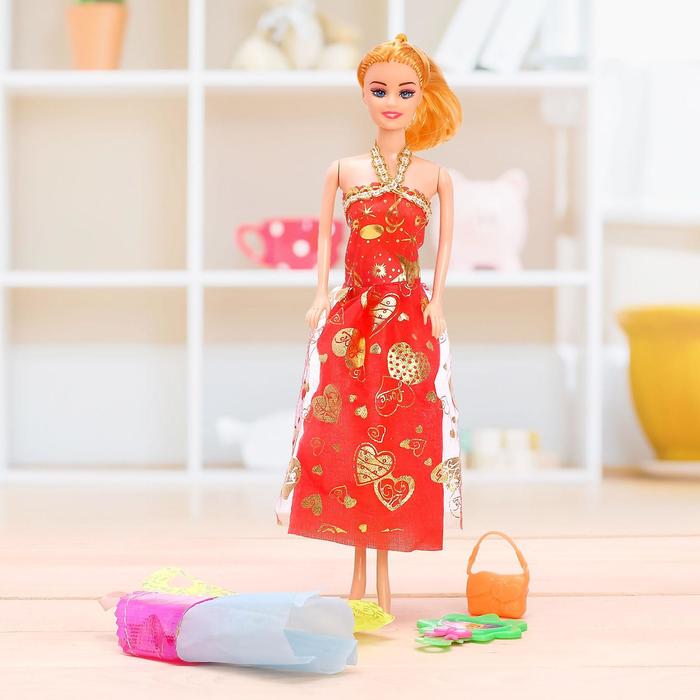 Кукла модель "Анюта" с одеждой и аксессуарами, МИКС