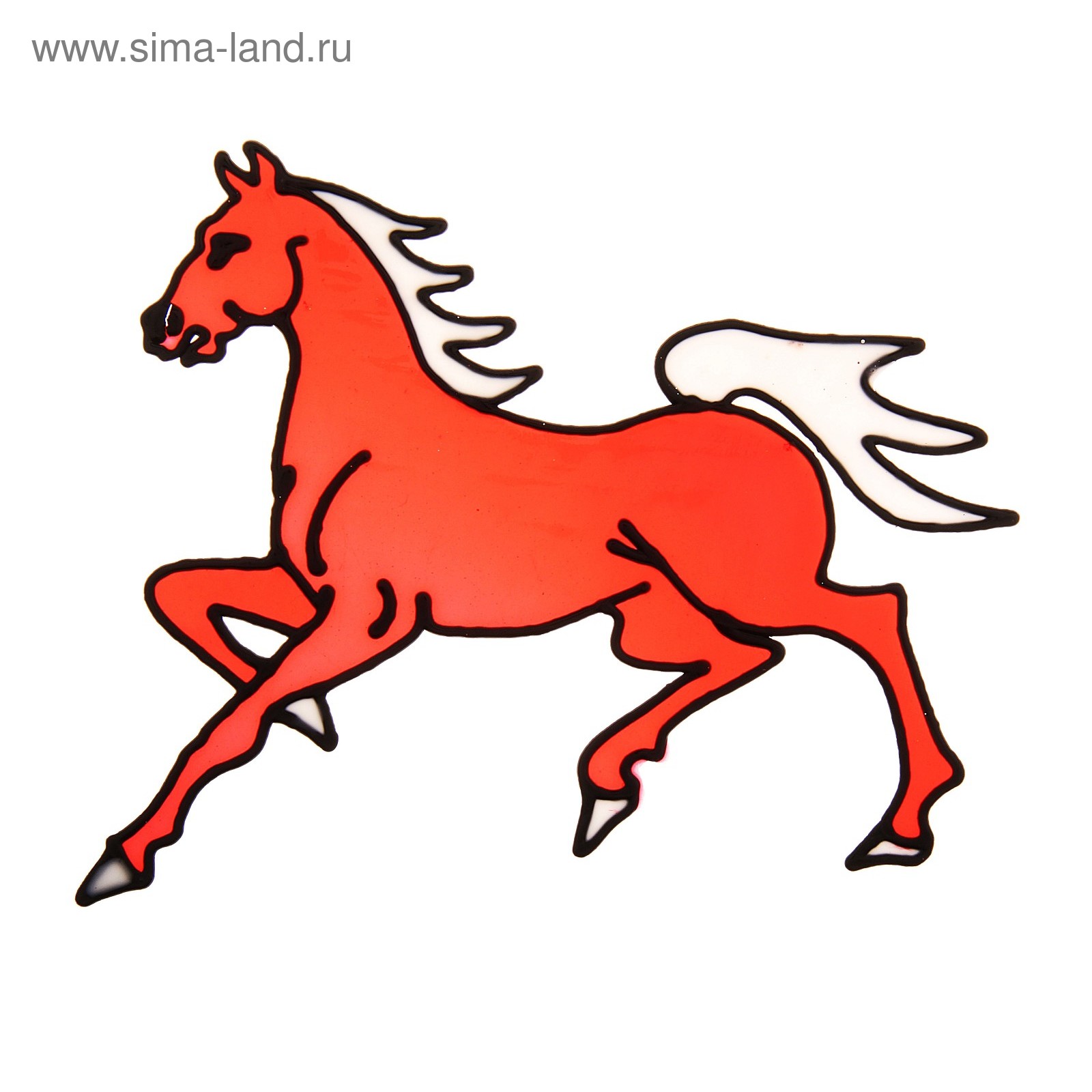 Наклейка красной лошадки