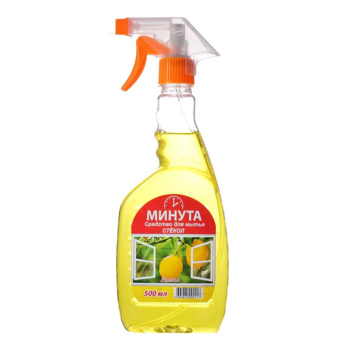 Средство для мытья стёкол и зеркал Минута, лимон, 500 мл средство для мытья стёкол и зеркал clean home 500 мл