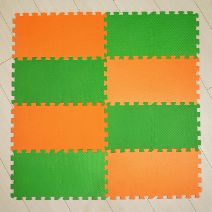 Мягкий пол универсальный, оранжево-зелёный