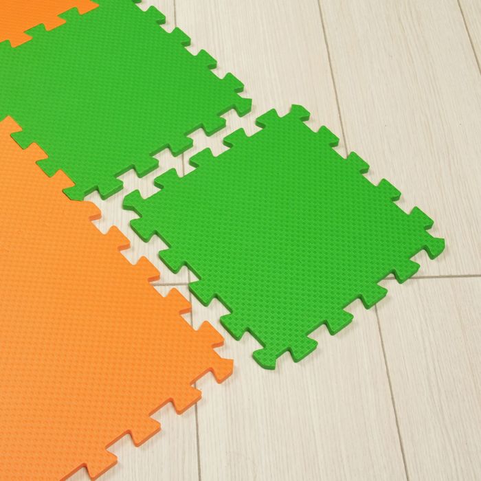 Мягкий пол универсальный, оранжево-зелёный