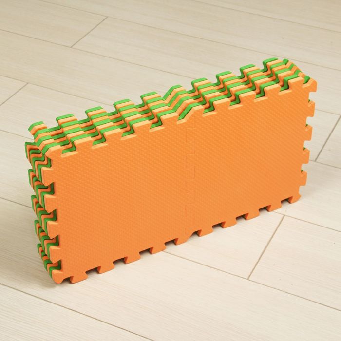 Мягкий пол универсальный, оранжево-зелёный