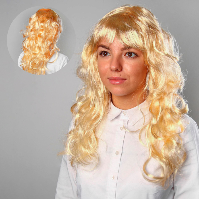 Карнавальный парик «Блондинка», кудри, р-р. 56, 120 г цена и фото