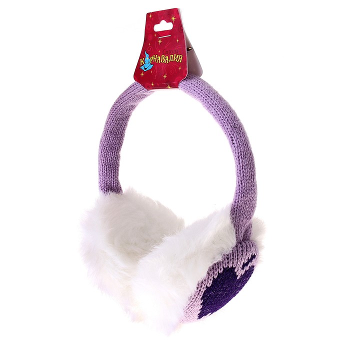 Ободок-наушники "Яблоко", цвет сиреневый