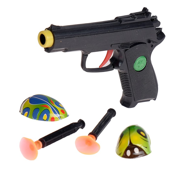 Пистолет "Крутые пушки", 2 жучка, стреляет присосками, цвета МИКС