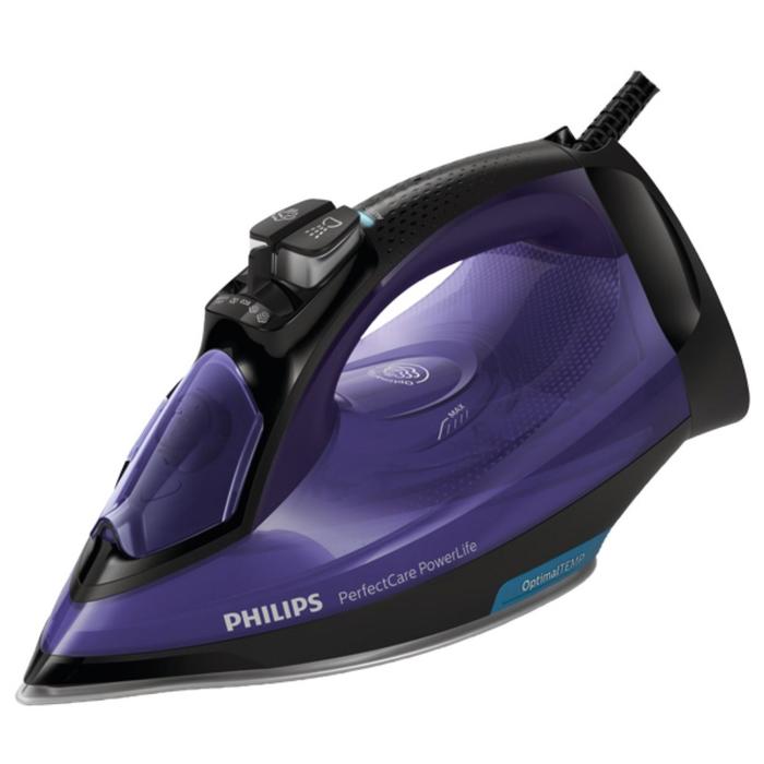 Утюг Philips GC3925/30, 2500 Вт, подошва SteamGlide, 45 г/мин, 300 мл, чёрный/фиолетовый