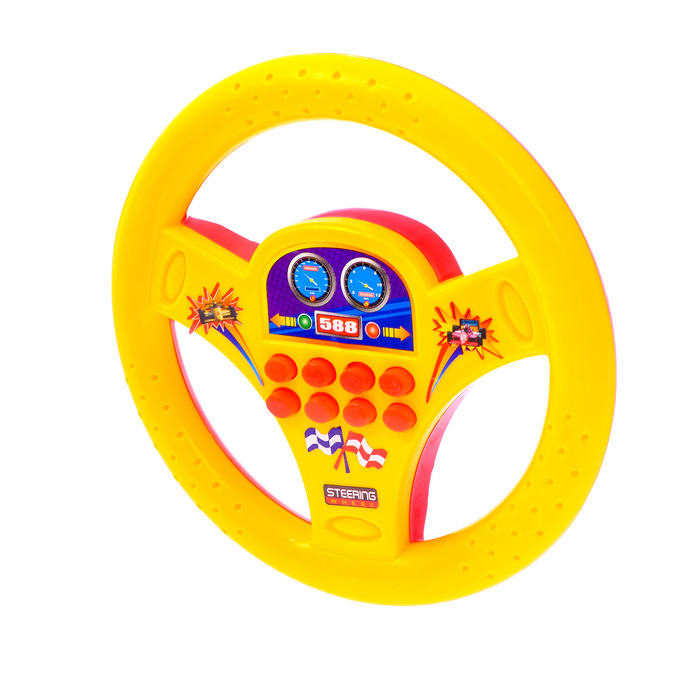 Руль музыкальный, работает от батареек, цвета МИКС