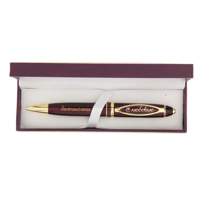 Ручка в подарочном футляре из экокожи "Самый яркий на свете цвеочек. Замечательная дочка"