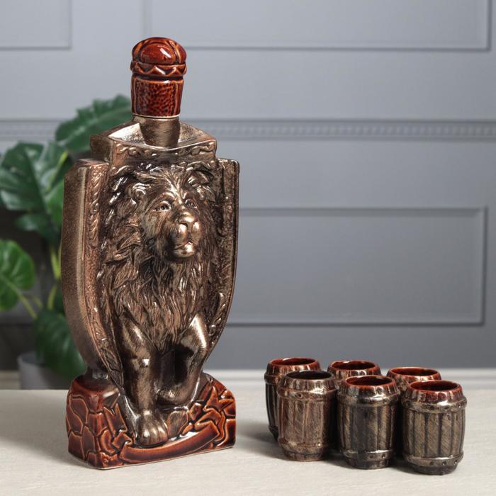 фото Набор для вина "щит лев", 7 предметов в наборе, 1/0,1 л керамика ручной работы