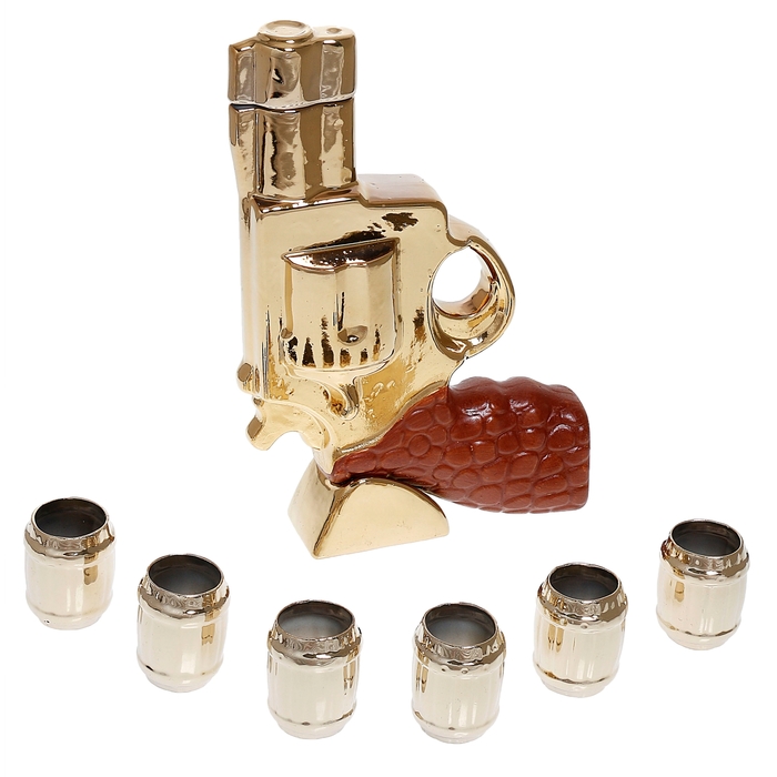 Штоф с рюмками "Револьвер" набор 7 предметов 0,5 л