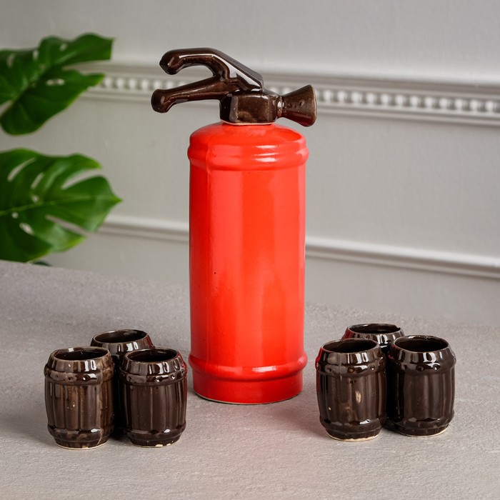 Штоф с рюмками "Огнетушитель", 1,1 л, 0,07 л