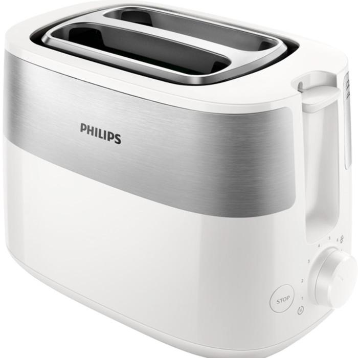 

Тостер Philips HD2515/00, 830 Вт, 2 тоста, функция размораживания, белый